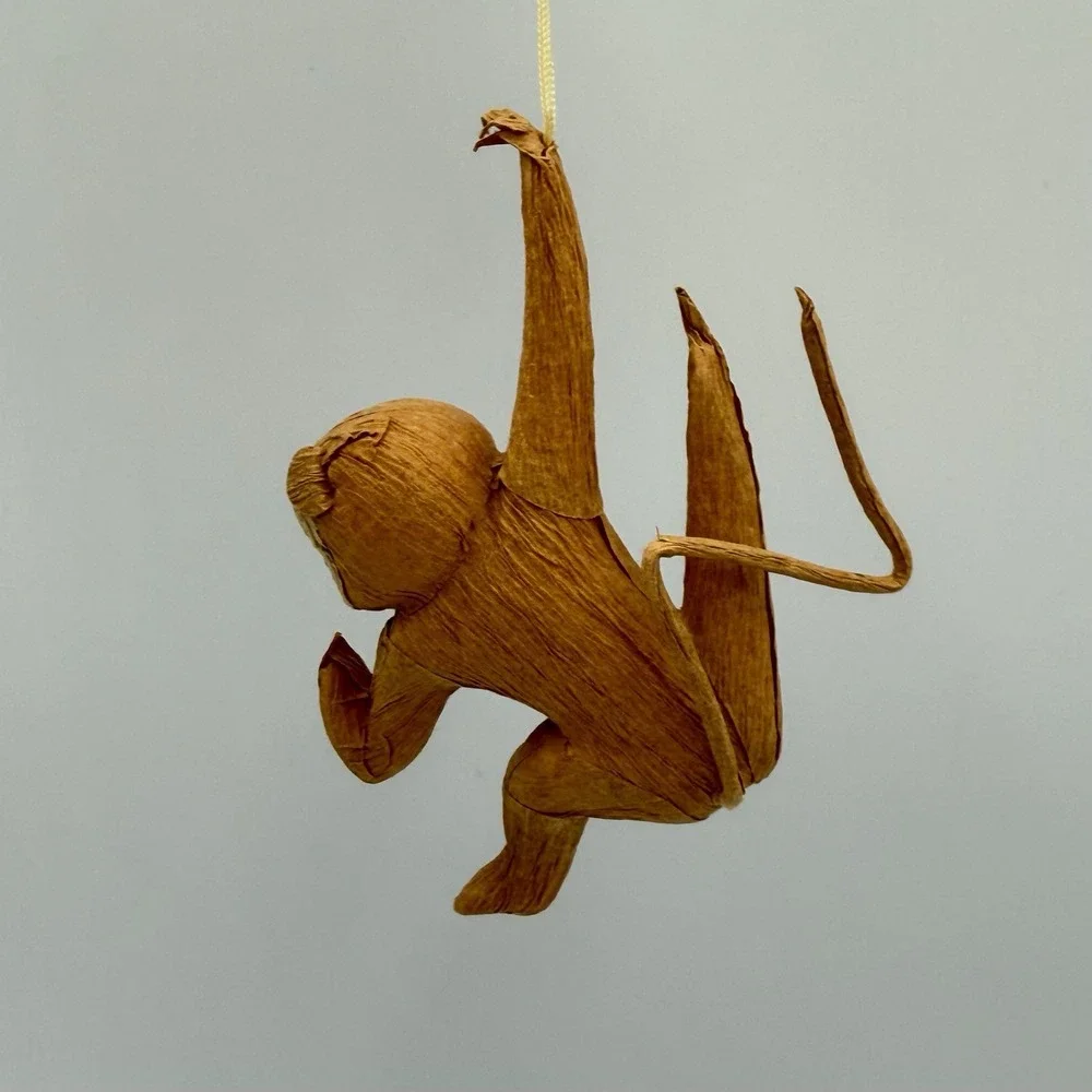 Lot of 2‎ Monkey Ornaments Christmas Holiday Tree Hanging